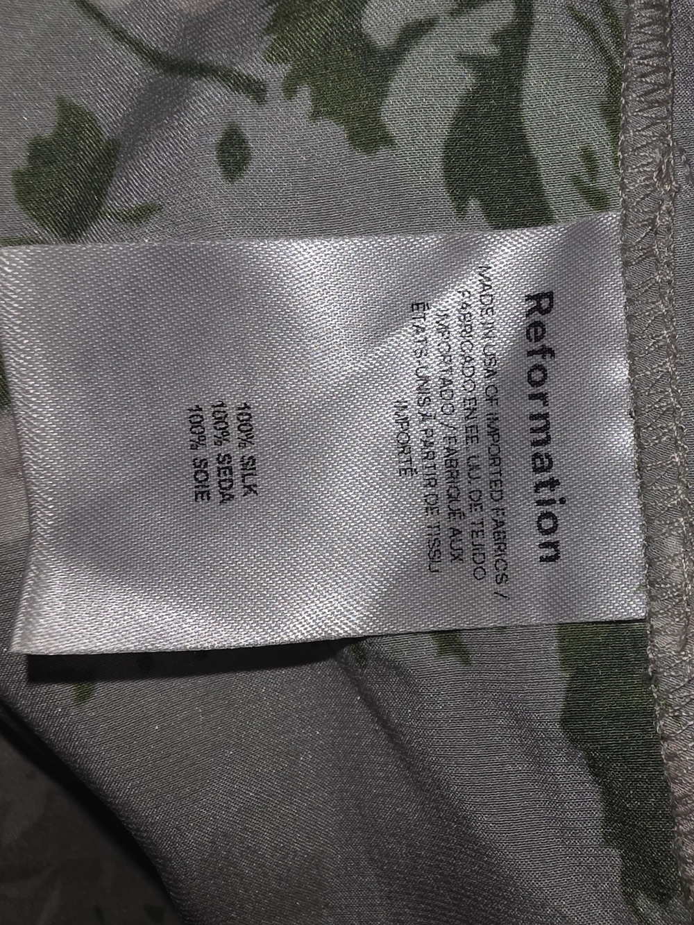 Reformation-Frankie Silk Dress-Sage Green Floral Maxi Dress - Picture 7 of 11